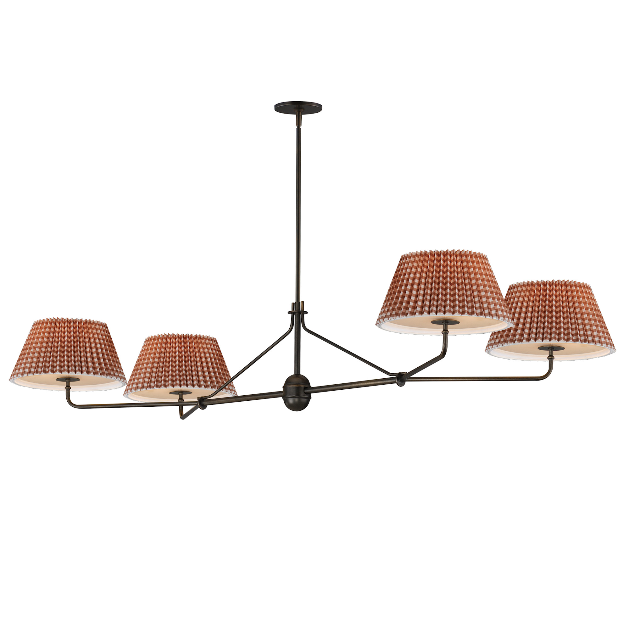 Photos - Chandelier / Lamp MAXIM 18414 Dunbridge 4 Light 62" Wide Linear Pendant Antique Bronze / Rustic Beige Indoor Lighting Pendants 18414RBANB 