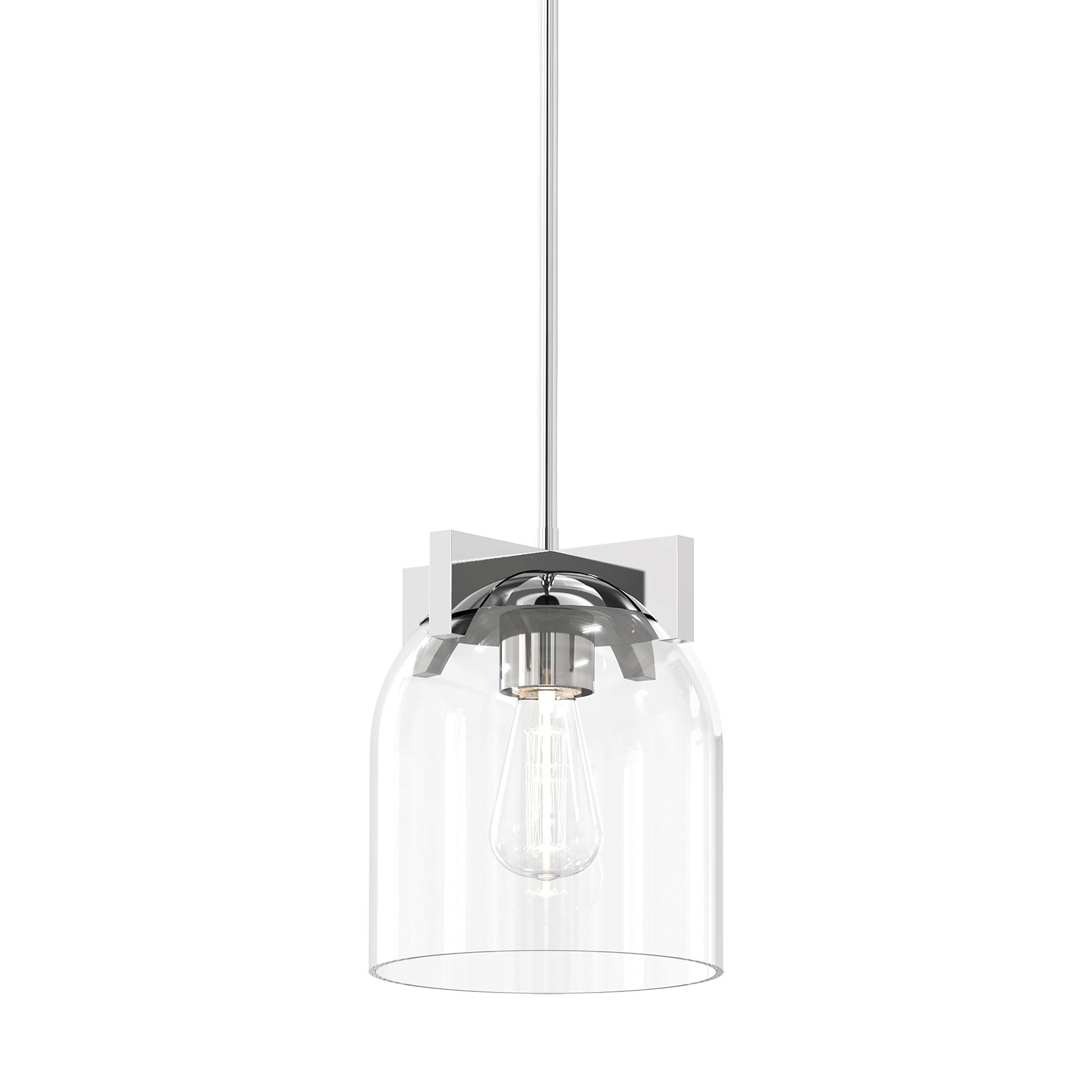 Photos - Chandelier / Lamp MAXIM 21230 Scoop 8" Wide Mini Pendant Polished Chrome / Clear Indoor Lighting Pendants 21230CLPC 
