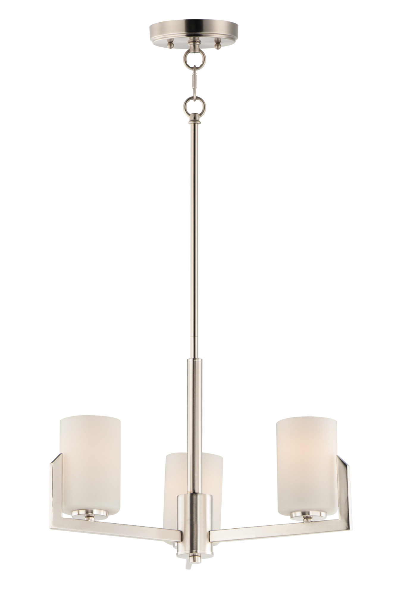 Photos - Chandelier / Lamp MAXIM 21285SW Dart 3 Light 22" Wide Chandelier Satin Nickel Indoor Lighting Chandeliers 21285SWSN 