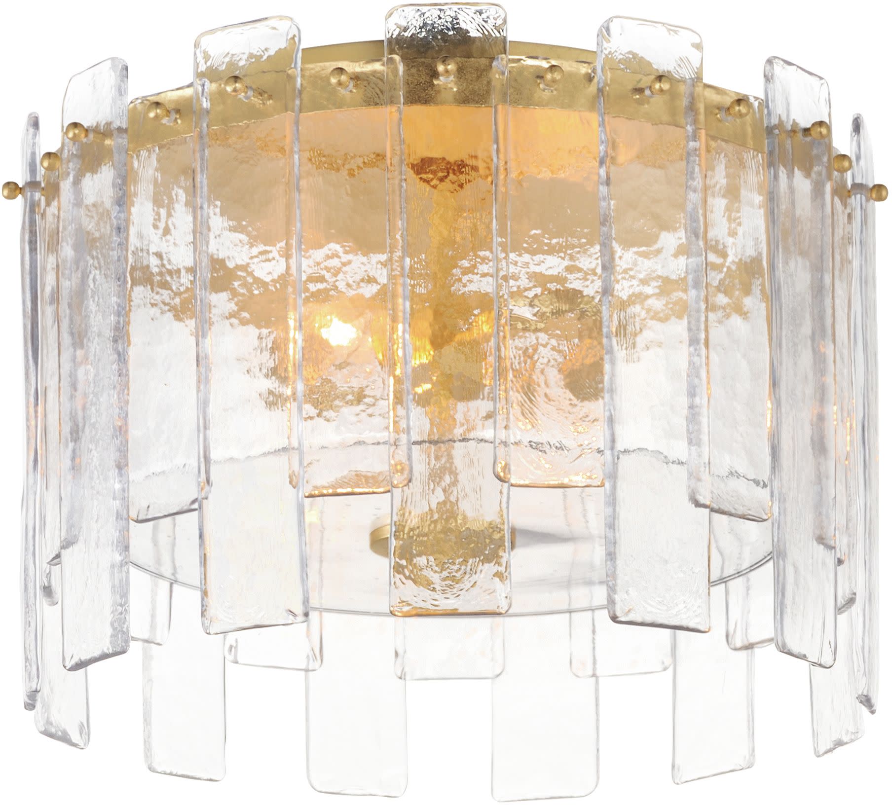 Photos - Chandelier / Lamp MAXIM 21832AG Warren 2 Light 15" Wide Flush Mount Drum Ceiling Fixture Gold Leaf Indoor Lighting Ceiling Fixtures Flush Moun 