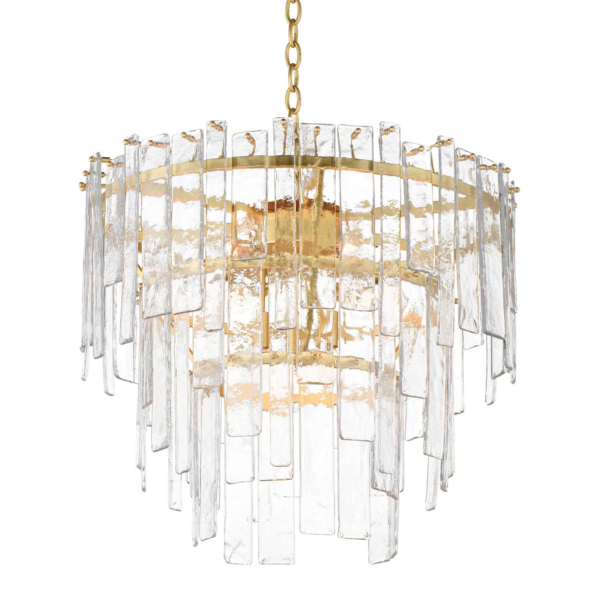 Photos - Chandelier / Lamp MAXIM 21835AG Warren 9 Light 24" Wide Pendant Gold Leaf Indoor Lighting Pendants 21835AGGL 