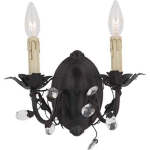 Photos - Chandelier / Lamp MAXIM 2857 Elegante 10" Tall 2 Light Wall Sconce Oil Rubbed Bronze Indoor Lighting Wall Sconces 2857OI 