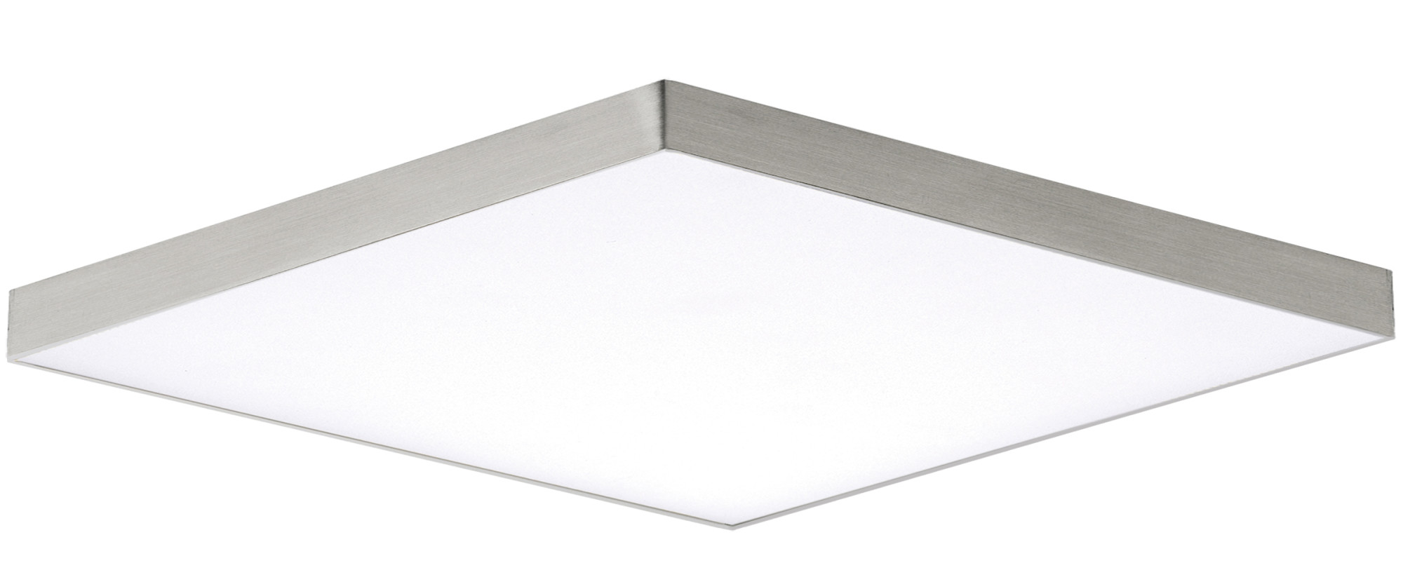 Photos - Chandelier / Lamp MAXIM 57675 Trim 15" Wide Square LED Panel - 3000K - 2250 Lumens White / Satin Nickel Indoor Lighting Ceiling Fixtures Flush