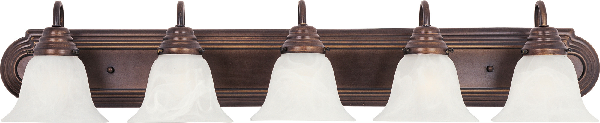 Photos - Chandelier / Lamp MAXIM 8015 Essentials 36" Wide Bath Light Oil Rubbed Bronze / Marble Glass Indoor Lighting Bathroom Fixtures Vanity Light 80 