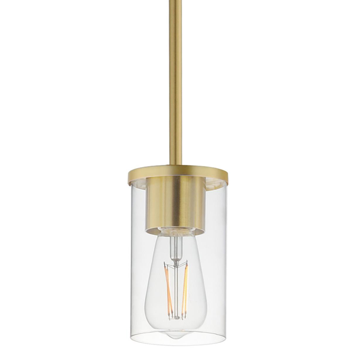 Photos - Chandelier / Lamp MAXIM 90281 Lateral 5" Wide Mini Pendant Satin Brass / Clear Indoor Lighting Pendants 90281CLSBR 