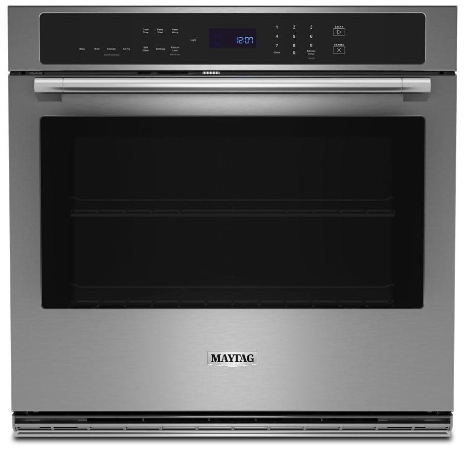 Photos - Oven Maytag MOES6030L 30 Inch Wide 5 Cu. Ft. Electric Single with Air Fry and Basket Fingerprint Resistant Stainless Steel C