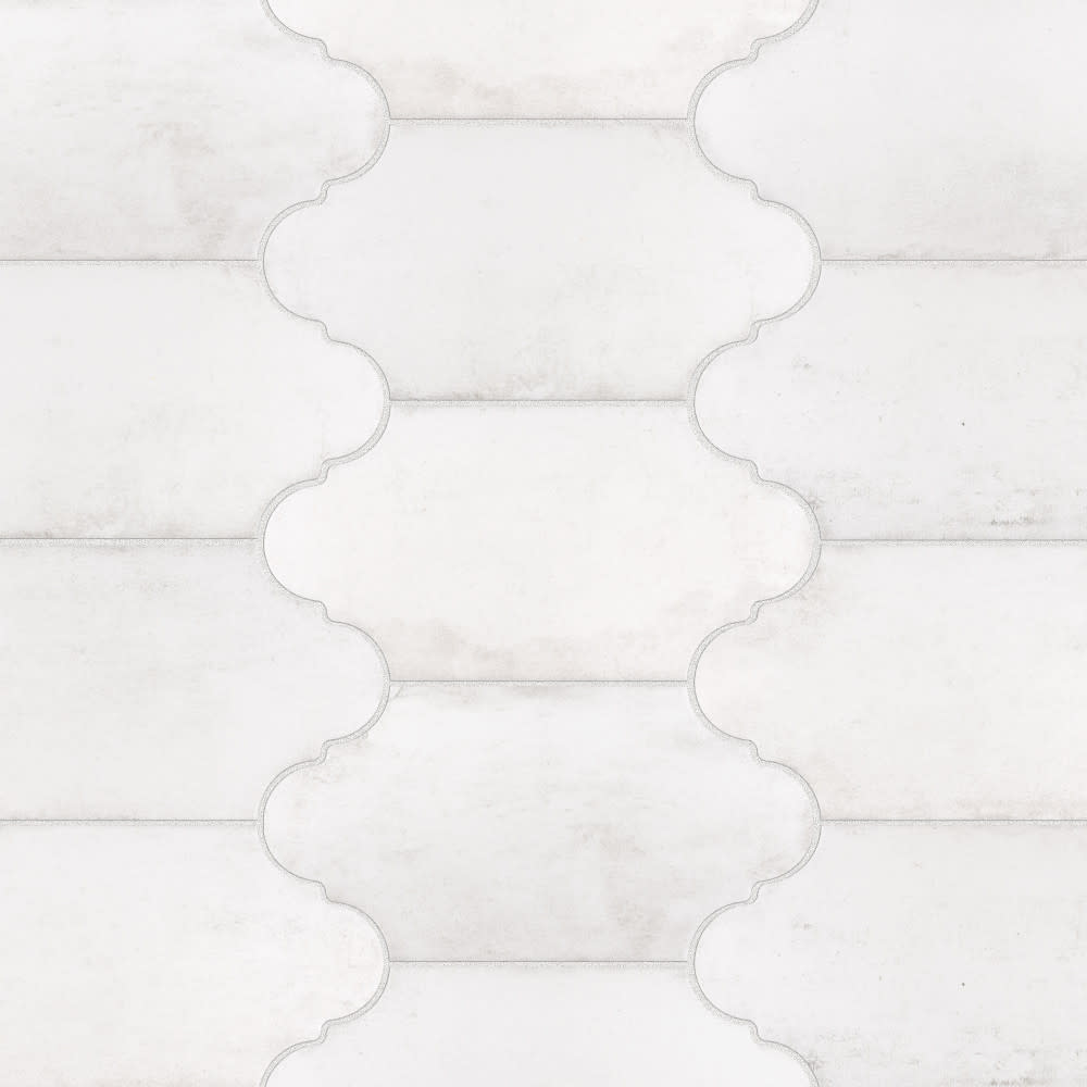 Merola Tile FCD6A Alhama - 6" x 13" Solid Floor and Wall Tile - Matte Visual - Sold by Carton (8.8 SF/Carton) White Flooring Tile