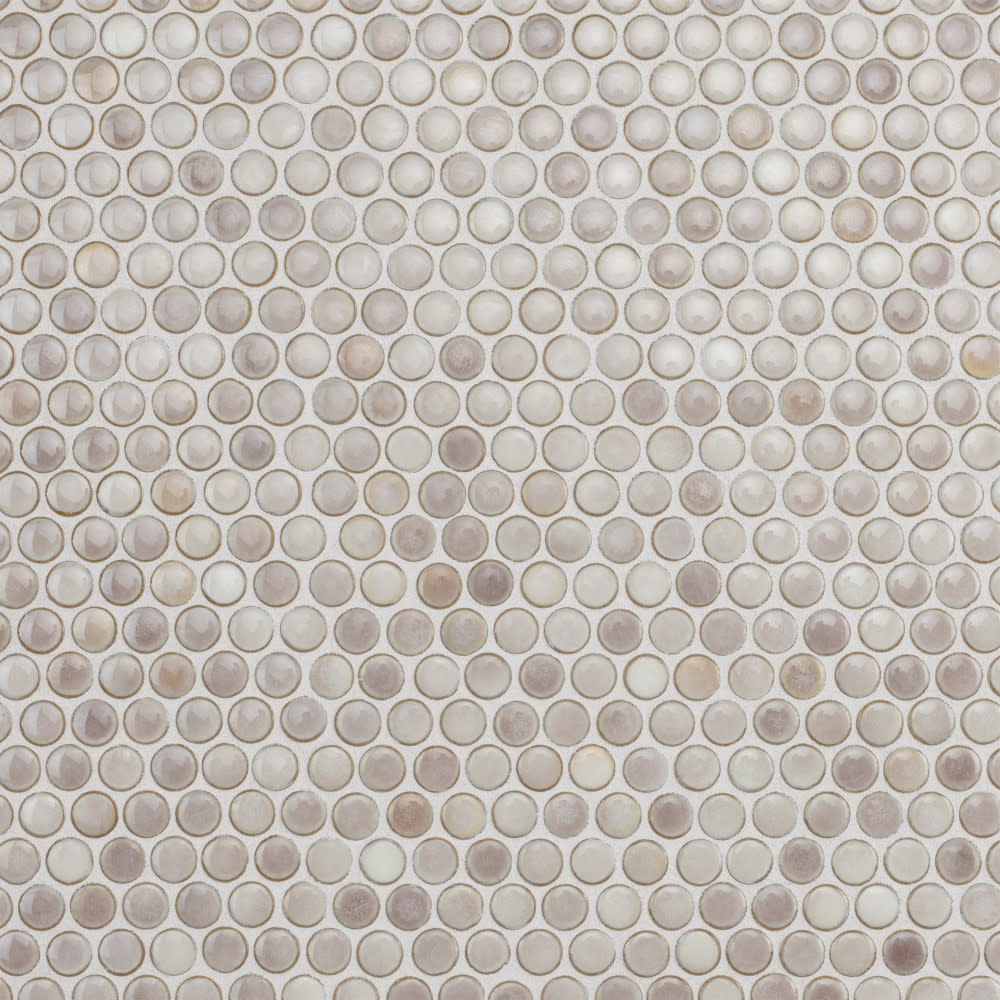 Photos - Tile Penny Merola  FKOMPR-4 Hudson  Round - 1" x 1" Circle  Floor and Wall Mosaic  - Glossy Porcelain Visual - Sold b 