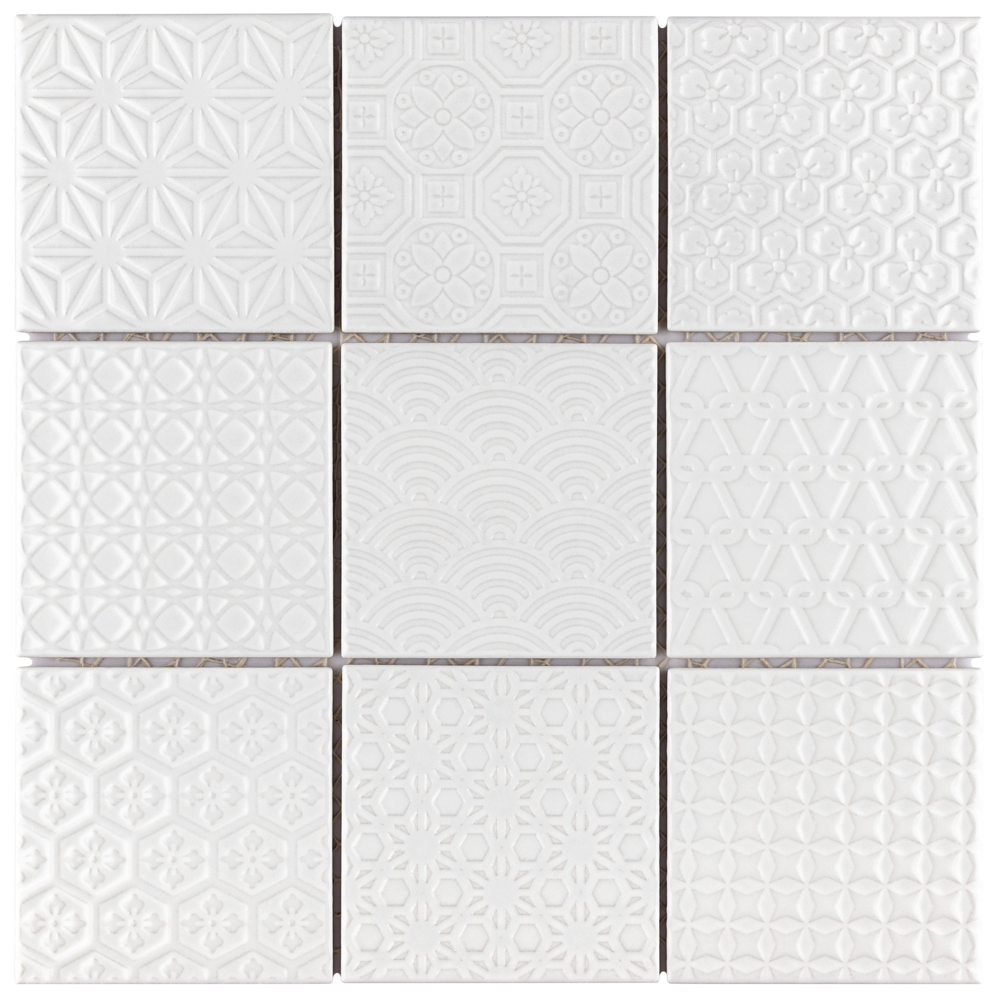 Photos - Tile Spirit Fitness Merola FTC4SP Spirit - 4" x 4" Square Floor and Wall Mosaic - Glossy Porcelain Visual - Sold by Carton (9.6 SF/Car