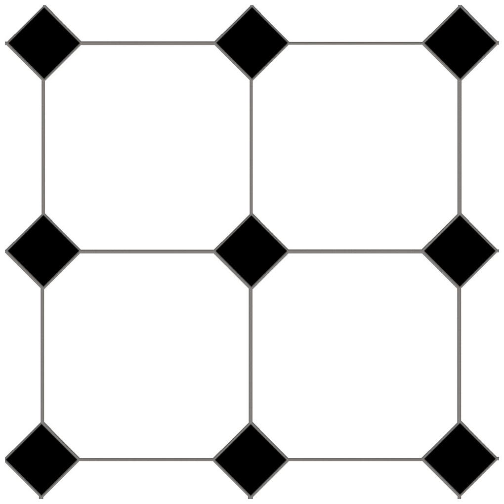Merola Tile KVV13OM Monocolor Octagon - 12" x 12" Geometric Floor and Wall Tile - Matte Visual - Sold by Carton (10.6 SF/Carton) Alaska with Taco Nero