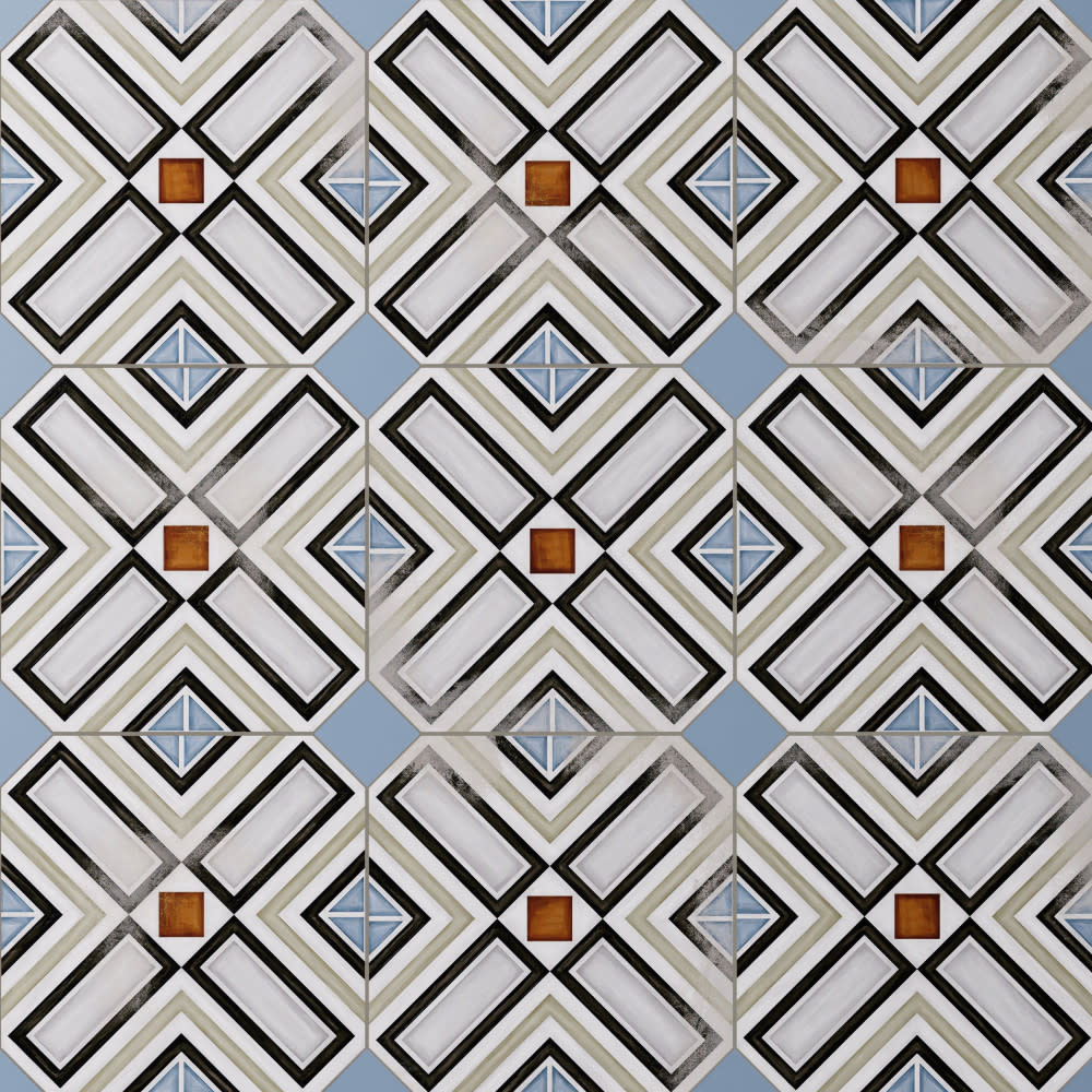 Photos - Tile Ritter Merola  KVV8OVD Vaudeville Octagon - 8" x 8" Mosaic Floor and Wall  - Matte Visual - Sold by Carton (11.25 SF/Carton 