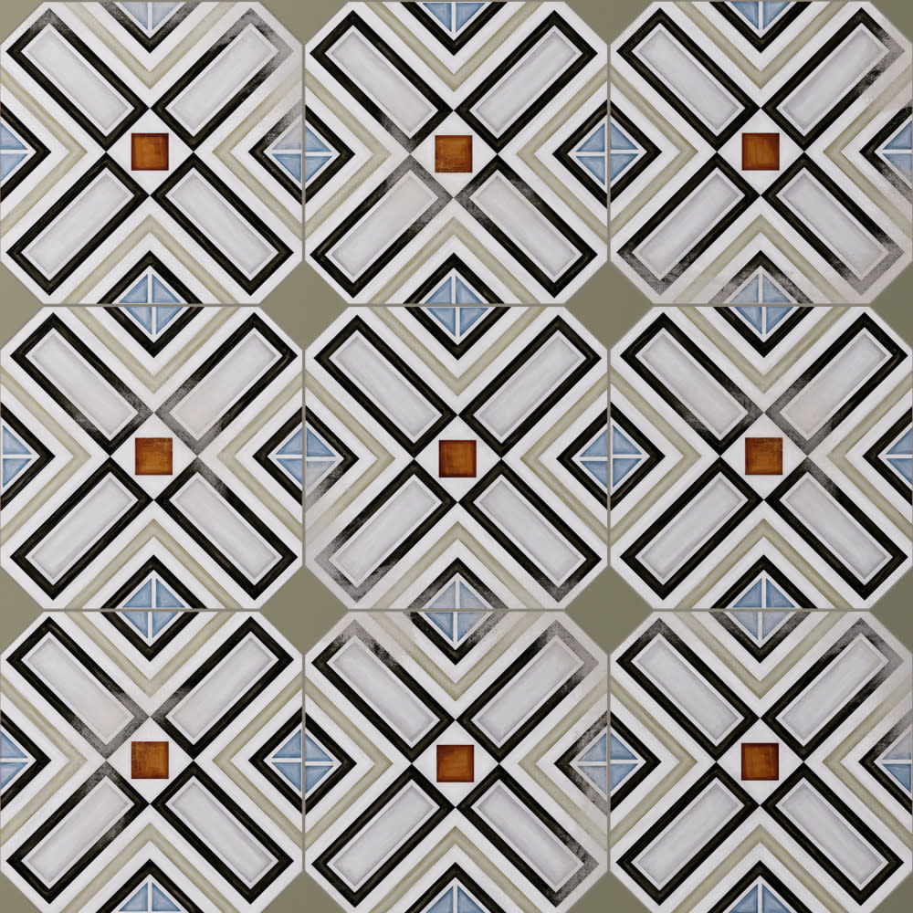 Photos - Tile Ritter Merola  KVV8OVD Vaudeville Octagon - 8" x 8" Mosaic Floor and Wall  - Matte Visual - Sold by Carton (11.25 SF/Carton 