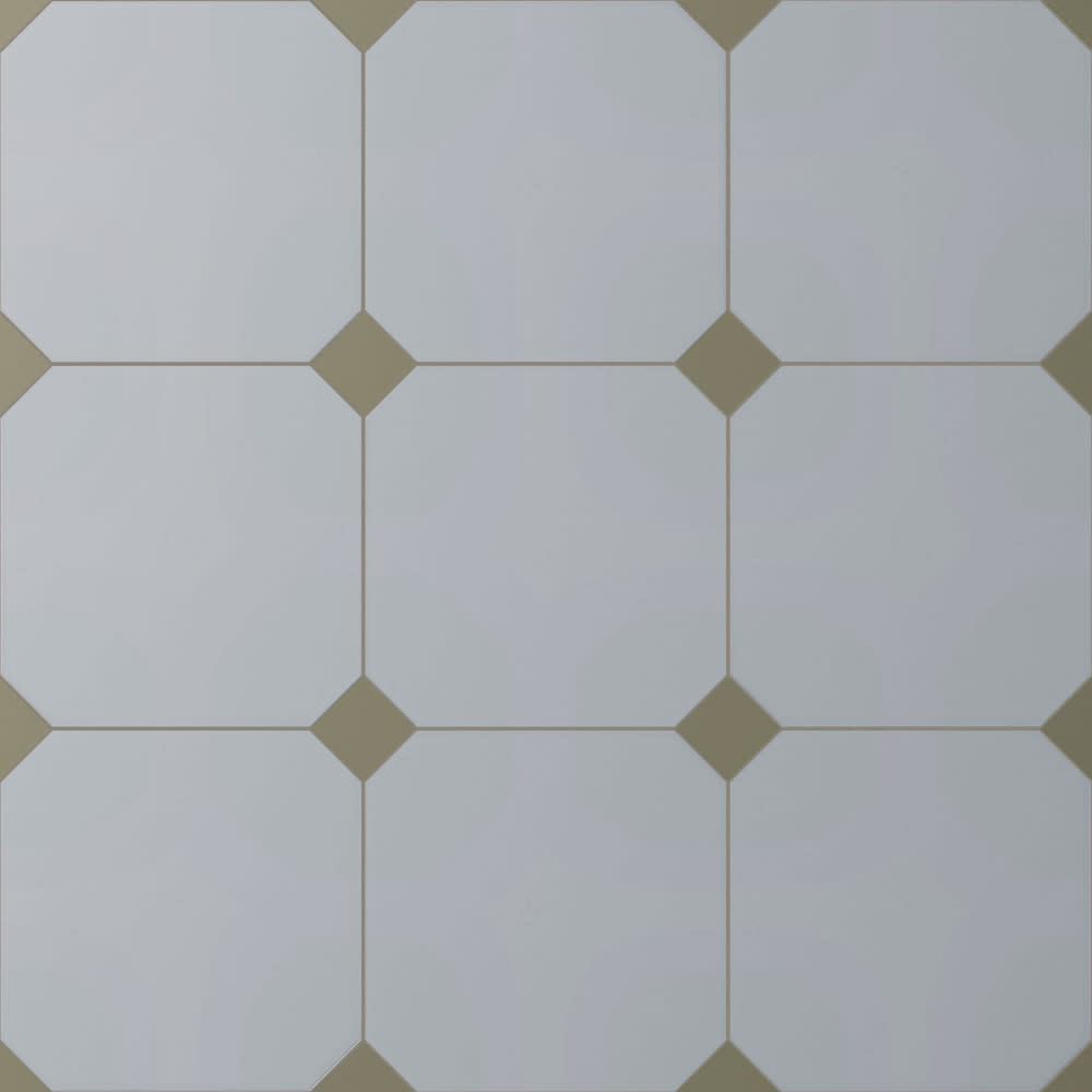 Merola Tile KVV8OV Vaudeville Octagon - 8" x 8" Geometric Floor and Wall Tile - Matte Visual - Sold by Carton (11.25 SF/Carton) Humo with Taco Oliva