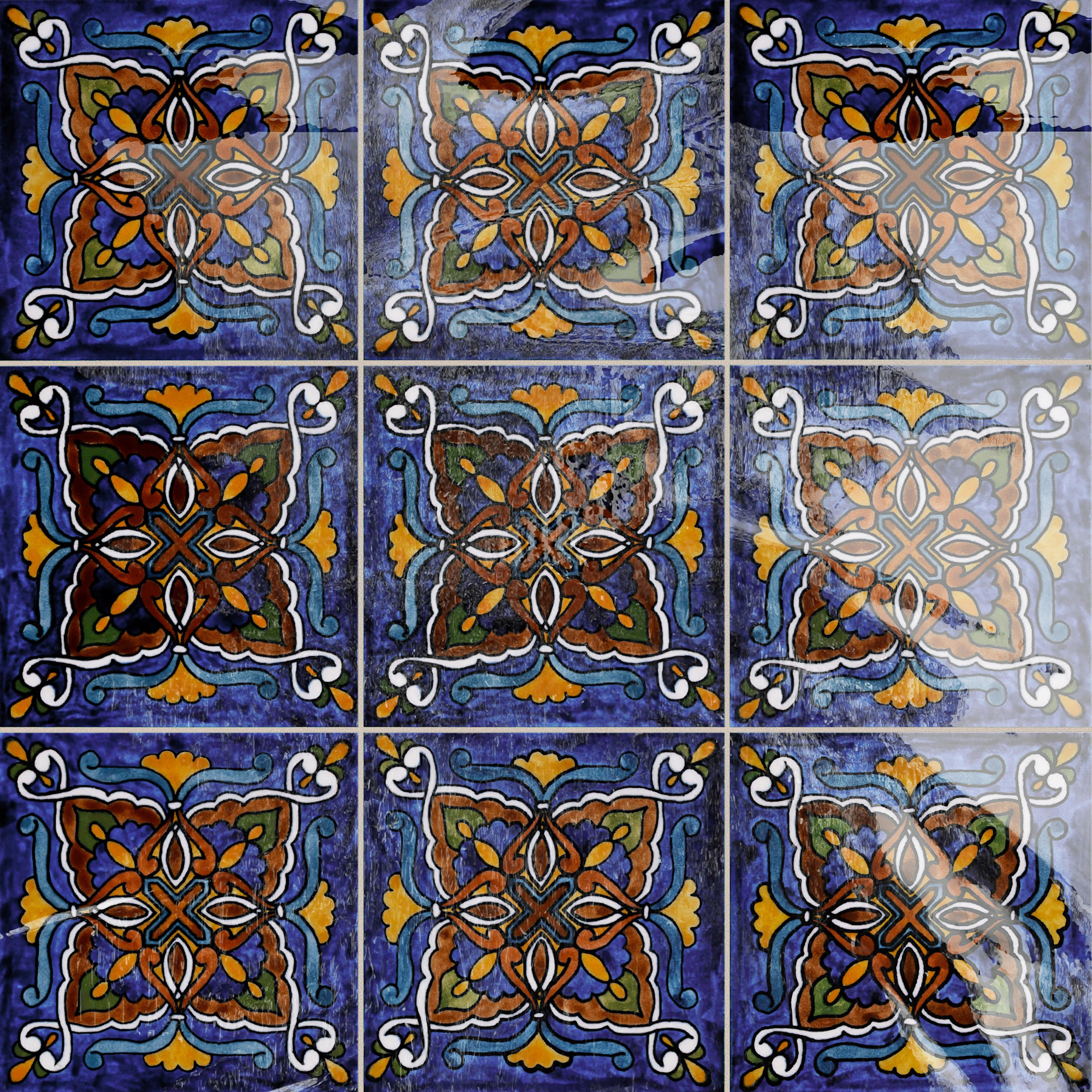 Merola Tile PRD Provincial Deco - 6" x 6" Encaustic Wall Tile - Satin Visual - Sold by Piece Prado Flooring Tile