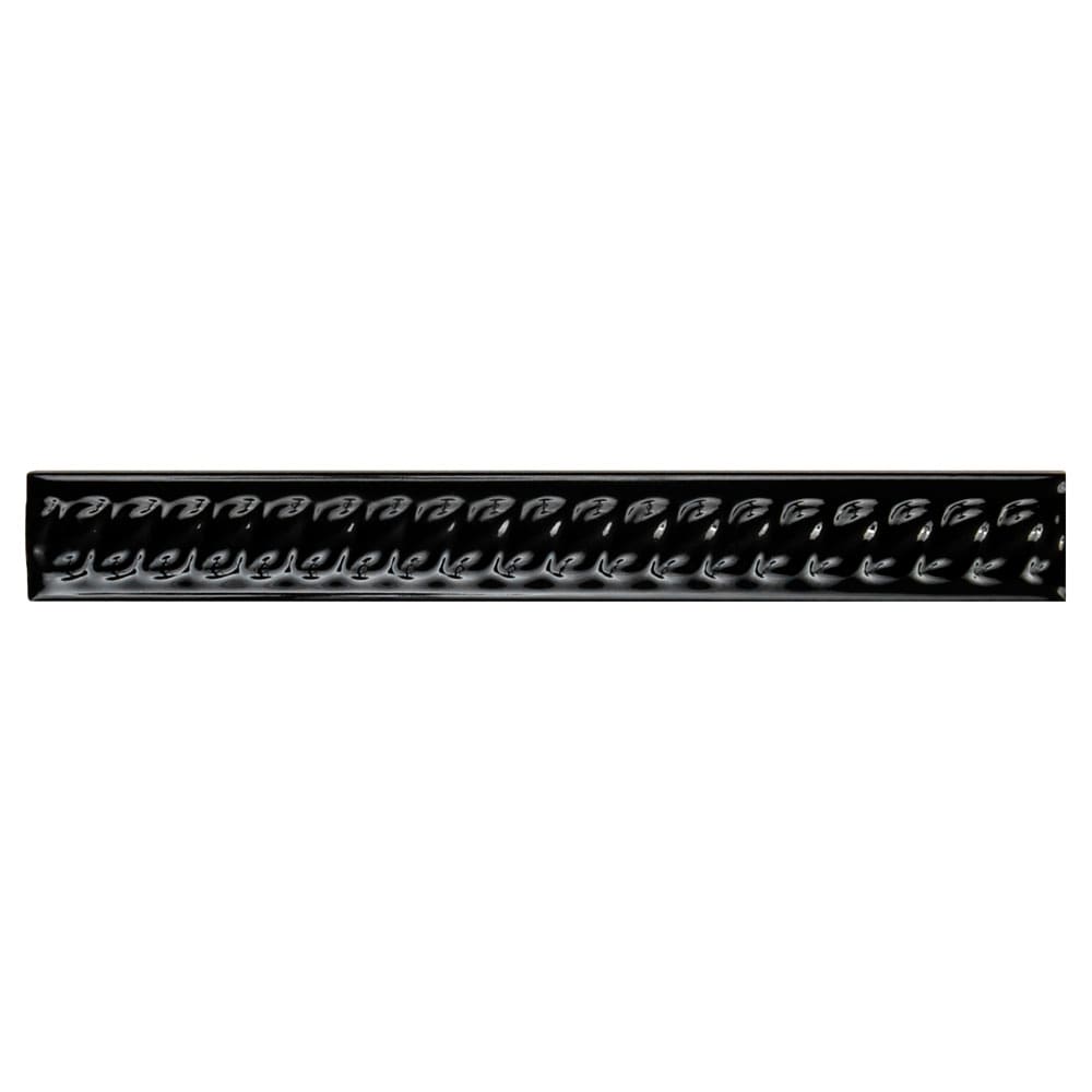 Photos - Tile Nero AG Merola WAT8TM Trenza 8" x 1" Matte Ceramic Thin-Set Pencil Rail - Sold by Piece Nero Flooring Acce (0.66 LF/Piece)