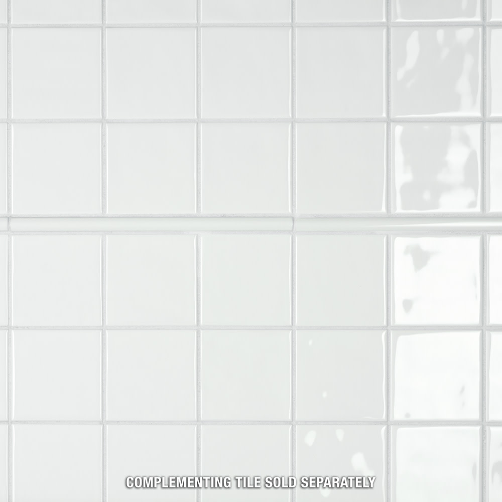 Merola Tile WRC4TW Twist - 4" x 4" Square Wall Tile - Glossy Visual - Sold by Carton (9.8 SF/Carton) White Ice Flooring Tile