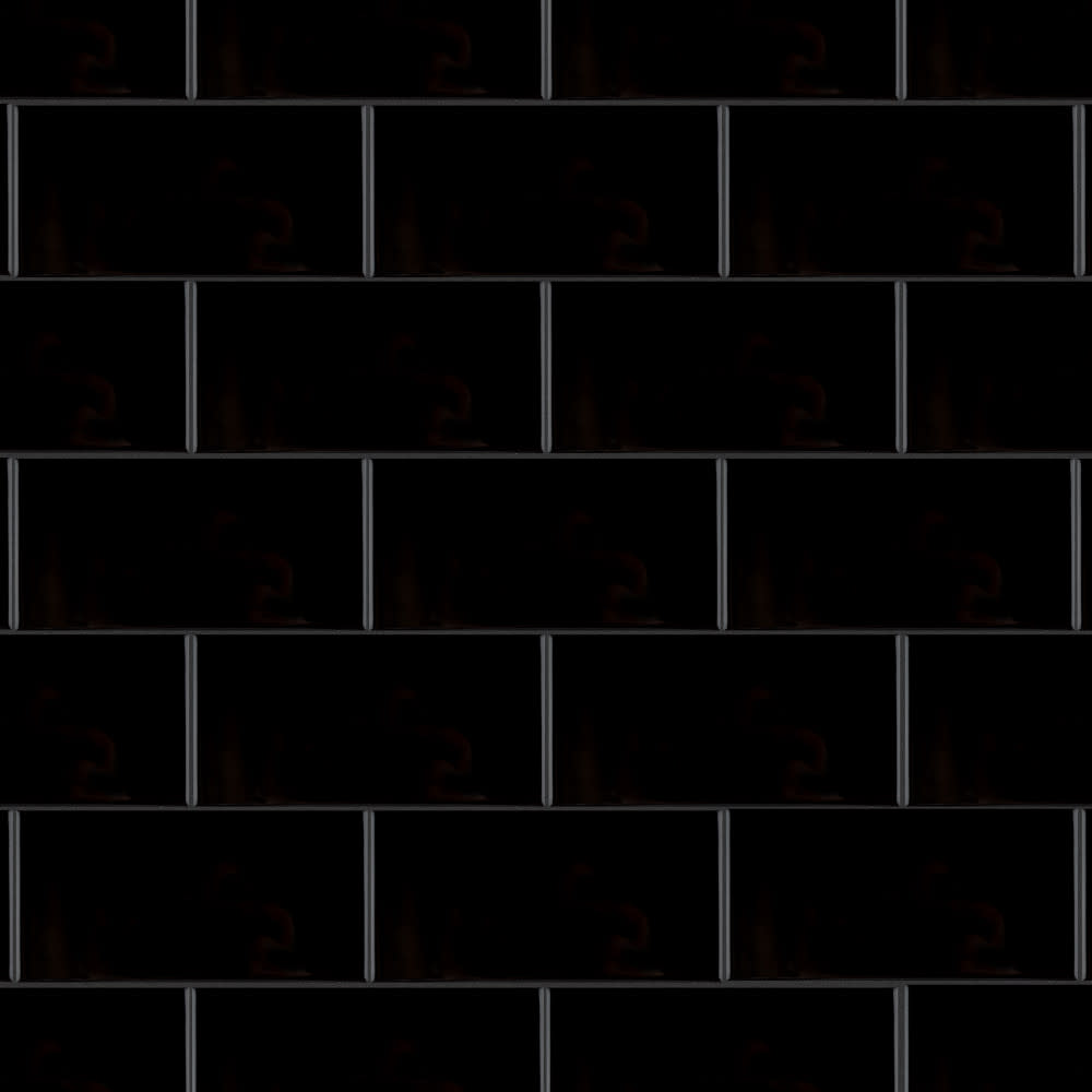 Merola Tile WXR3PS Park Slope - 3" x 6" Rectangle Wall Tile - Glossy Visual - Sold by Carton (11.18 SF/Carton) Black Flooring Tile