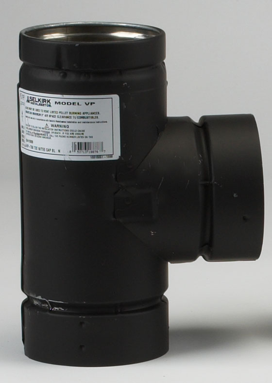 Photos - Air Vent Cover / Duct Metalbest 3VP-TSB 3" Inner Diameter - Type L Pellet Vent Pipe - Double Wall - Tee Black Vent Pipe Type L Tee 243100B