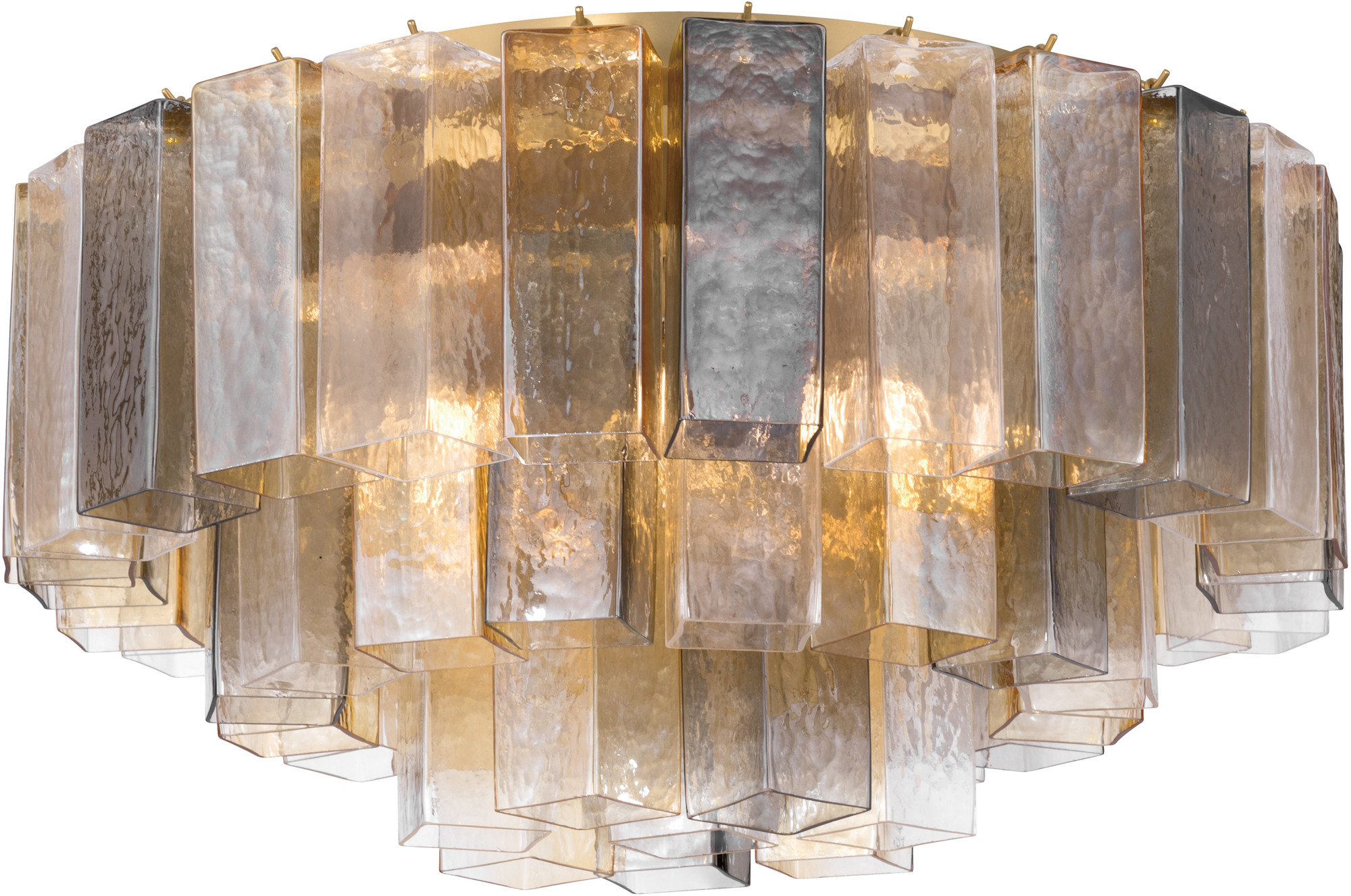 Photos - Chandelier / Lamp Wide Metropolitan N3145 Torvento 7 Light 28"  Flush Mount Waterfall Ceiling Fixture Legacy Brass / Grey / Amber Indoor Lighti 