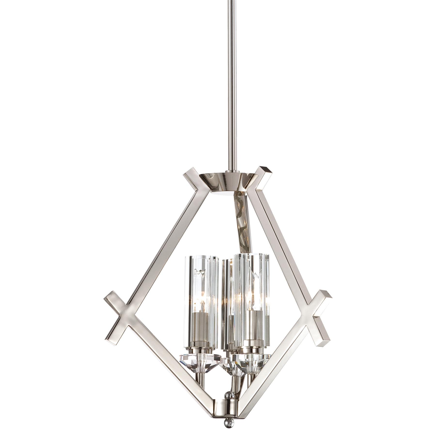 Photos - Chandelier / Lamp NICKEL Metropolitan N6832-613 3 Light 1 Tier Mini Chandelier from the Fusano Collection Polished  Indoor Lighting Chandeliers 