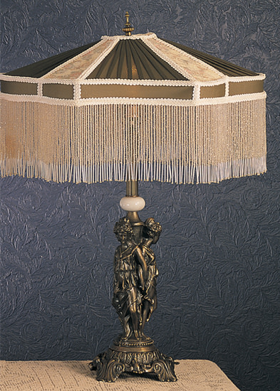 Photos - Desk Lamp Tiffany Meyda  19230 Persian Style Vintage Human Figure Table Lamp with Fringe Shade  Lamps Table Lamps 