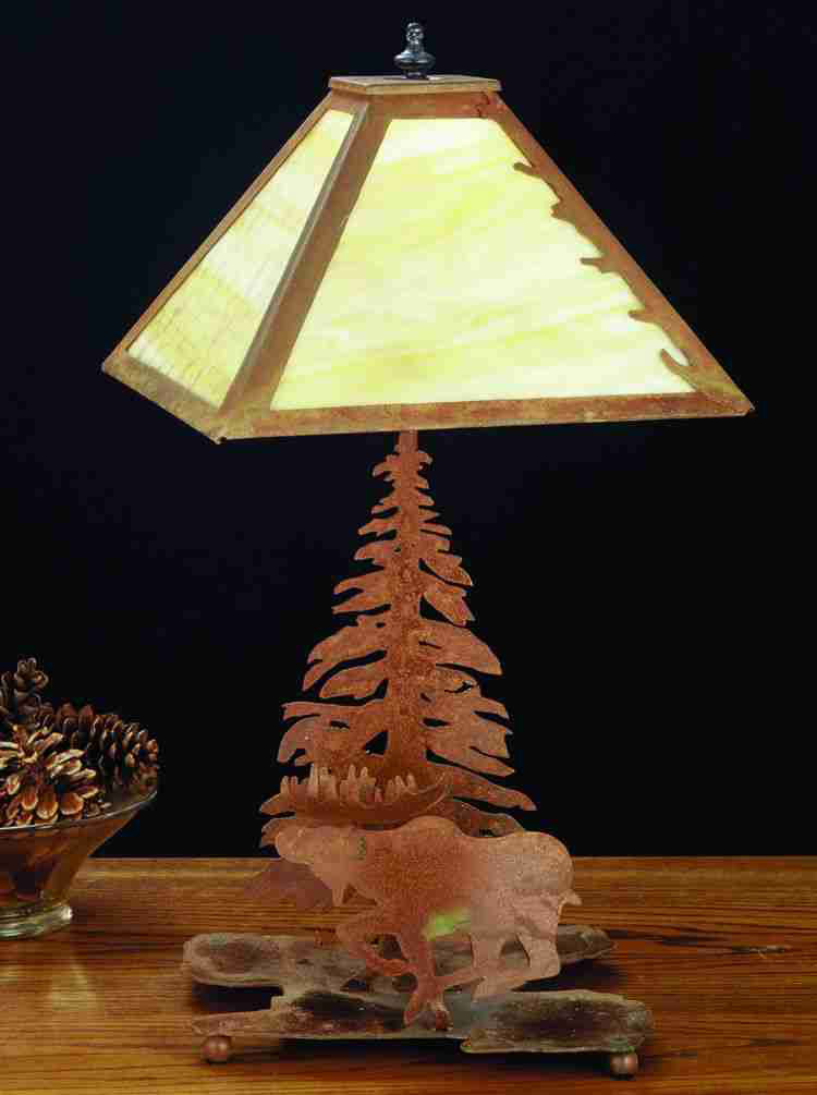 Photos - Desk Lamp Tiffany Meyda  32526 Lamps Table Lamps Table Lamps from the Moose series Rust / Silver Mica Lamps Table Lamps Table Lamps 