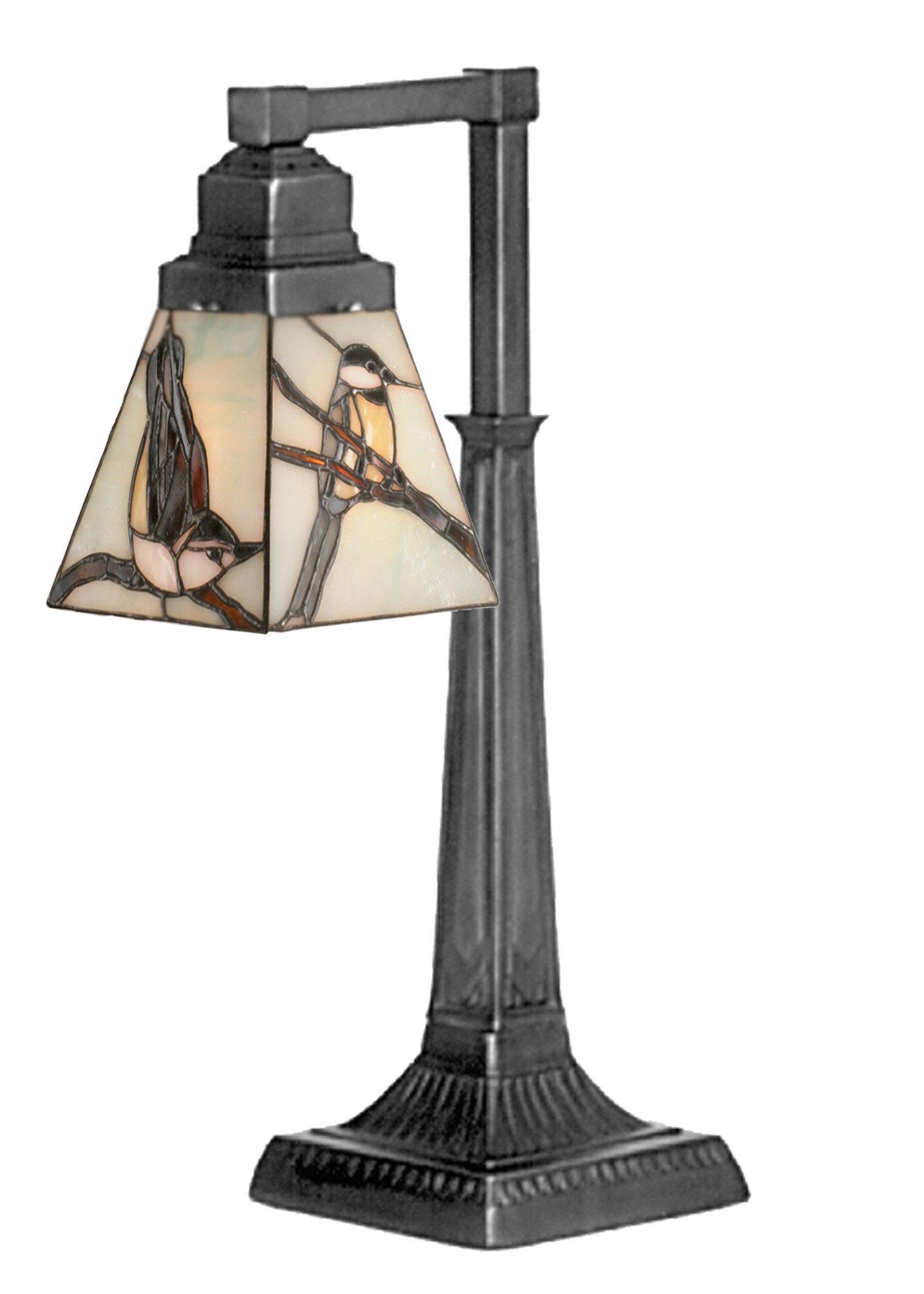 Photos - Chandelier / Lamp Tiffany Meyda  105539 19.5" H Early Morning Visitors Desk Lamp Seafoam Beige Lamps Desk Lamps 