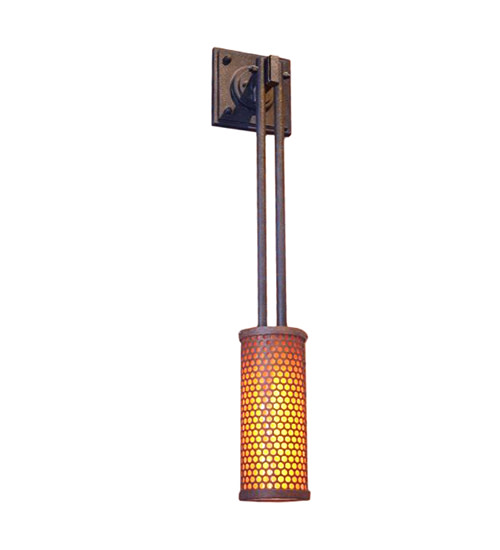 Meyda Tiffany 116485 Perforated 48" Tall Wall Sconce Oil Rubbed Bronze Indoor Lighting Wall Sconces