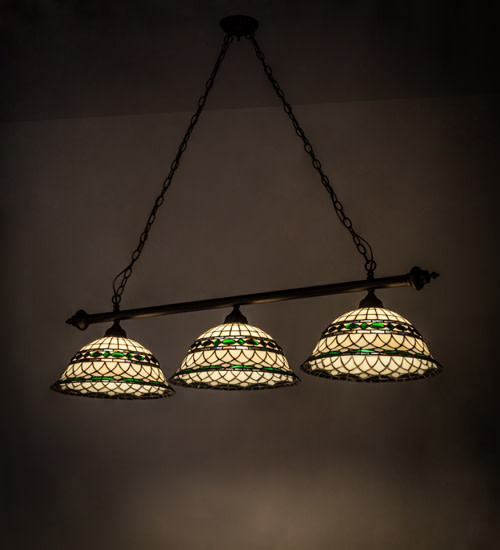 Photos - Chandelier / Lamp Tiffany Meyda  173292  Roman 3 Light 52" Wide Linear Pendant Mahogany Bronze Indoor Lighting Pendants 