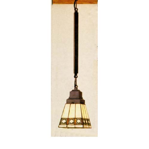Meyda Tiffany 49108 Diamond Band Mission 7" Wide Mini Pendant Indoor Lighting Pendants