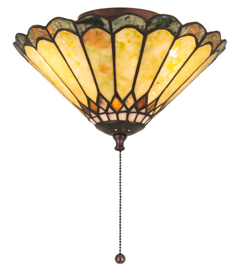 Photos - Chandelier / Lamp Tiffany Meyda  71007 Carousel 3 Light 12" Wide Semi-Flush Ceiling Fixture Mahogany Bronze Indoor Lighting Ceiling Fixtures Se 