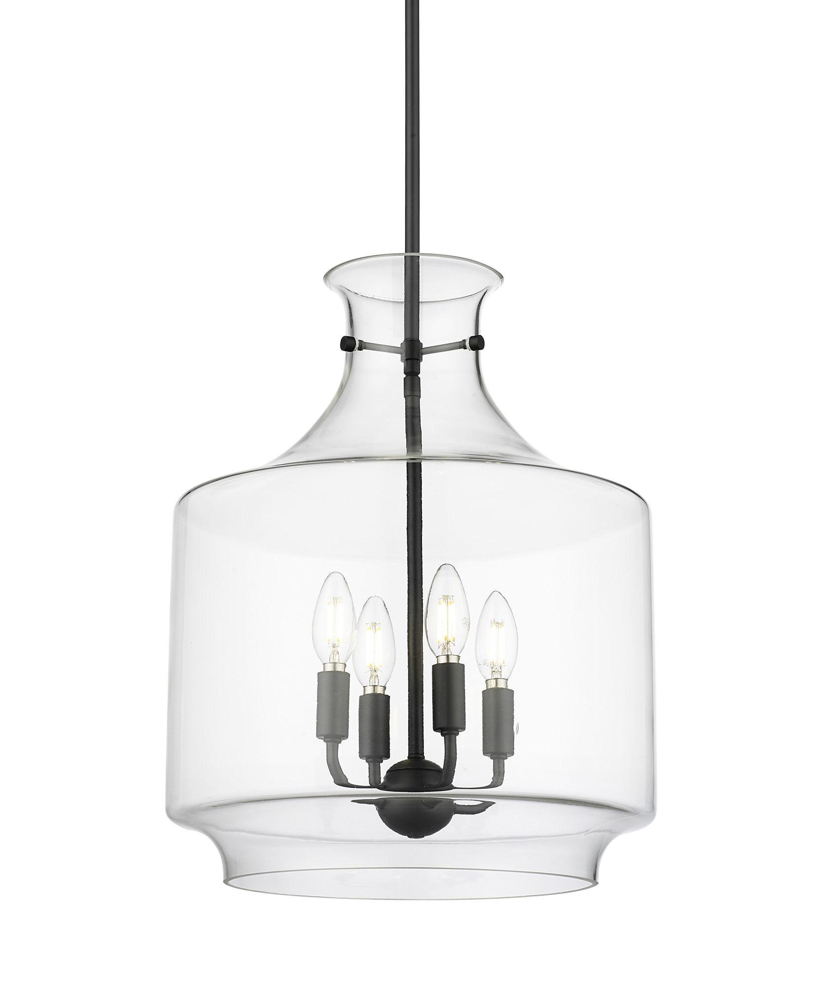 Photos - Chandelier / Lamp Millennium Lighting 22804 Mahannah 4 Light 15" Wide Taper Candle Pendant Matte Black Indoor Lighting Pendants 22804-MB