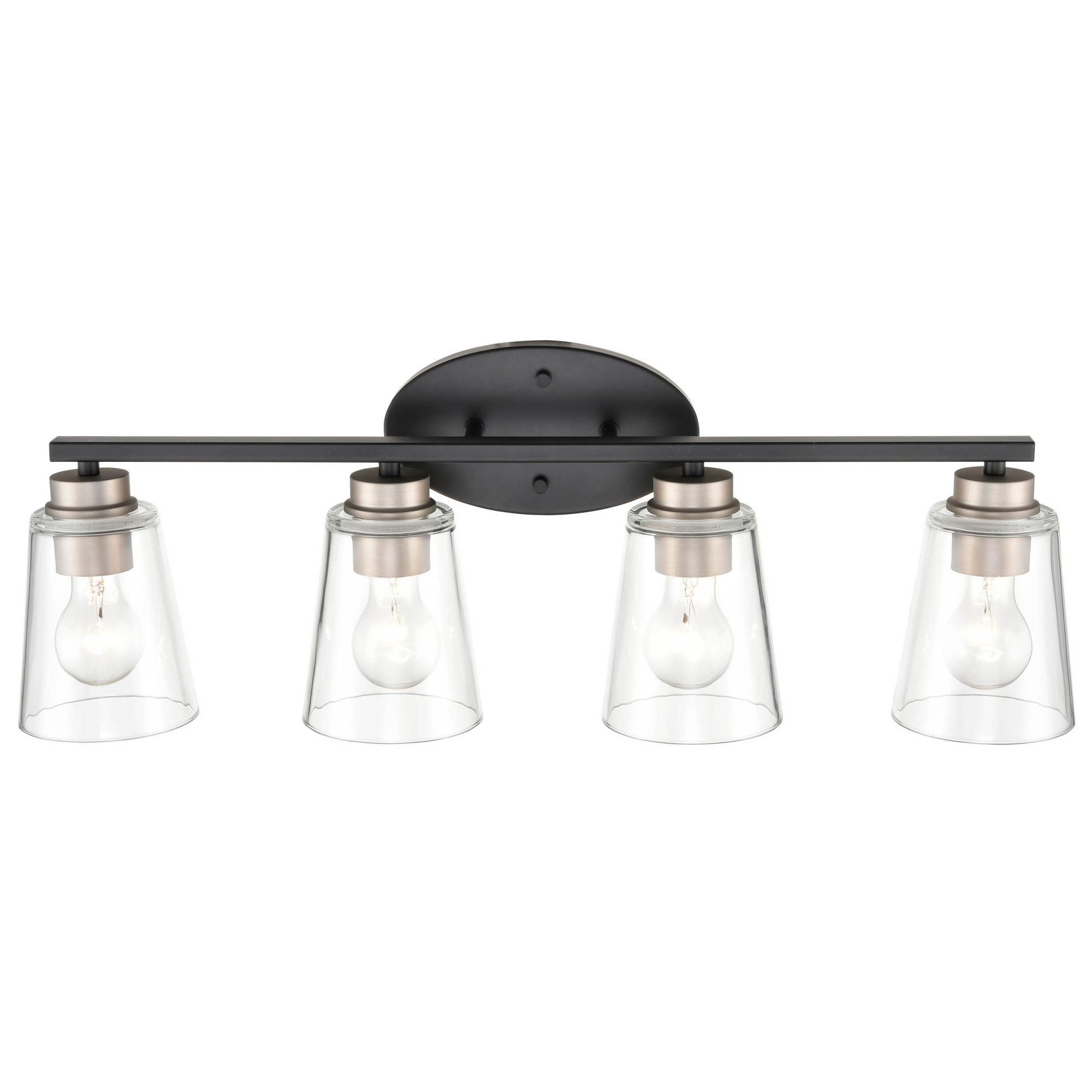 Photos - Chandelier / Lamp Millennium Lighting 40014 Caddo 4 Light 31" Wide Bathroom Vanity Light Matte Black / Satin Nickel Indoor Lighting Bathroom F