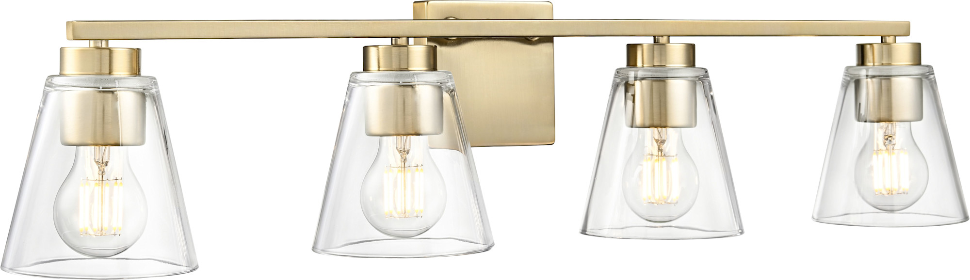 Photos - Chandelier / Lamp Millenium Millennium Lighting 64004 Strayhan 4 Light 31" Wide Vanity Light Modern Gold Indoor Lighting Bathroom Fixtures Vanity Light 