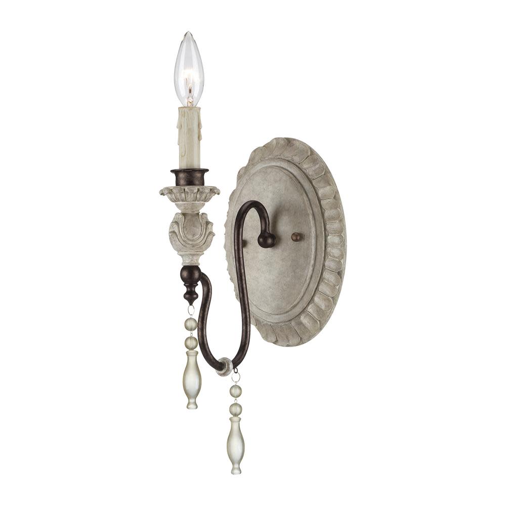 Millennium Lighting 7301 Denise 1 Light Indoor Wall Sconce Antique White / Bronze Indoor Lighting Wall Sconces Indoor Sconce
