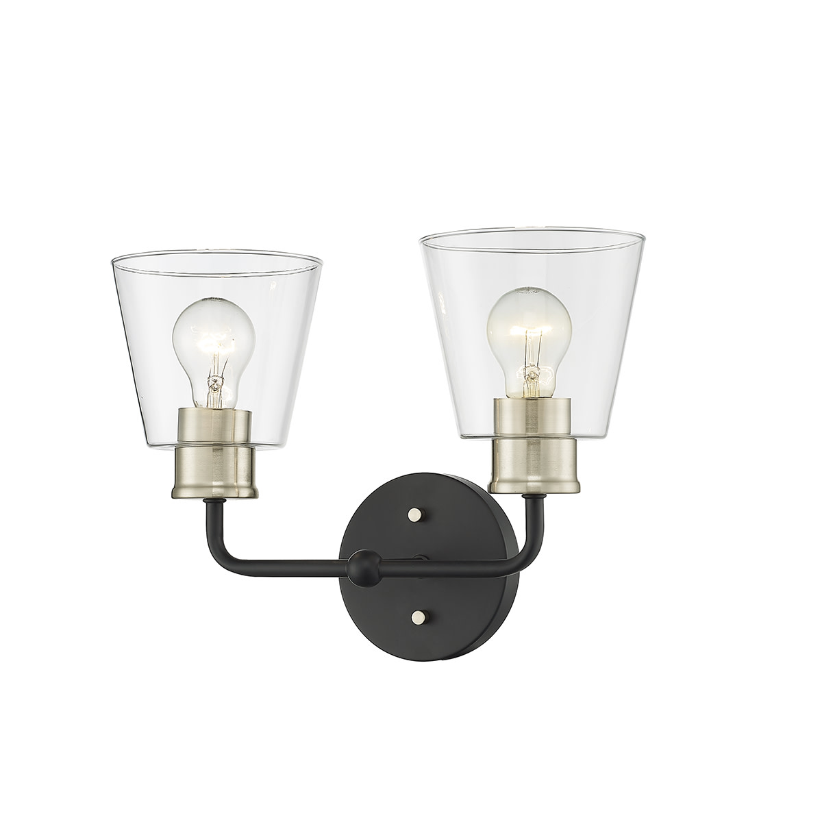 Photos - Chandelier / Lamp Millenium Millennium Lighting 9132 Cameron 2 Light 15" Wide Vanity Light Matte Black / Modern Gold Indoor Lighting Bathroom Fixtures V 