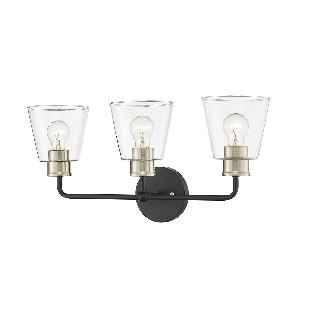 Photos - Chandelier / Lamp Millenium Millennium Lighting 9133 Cameron 3 Light 23" Wide Vanity Light Matte Black / Modern Gold Indoor Lighting Bathroom Fixtures V 