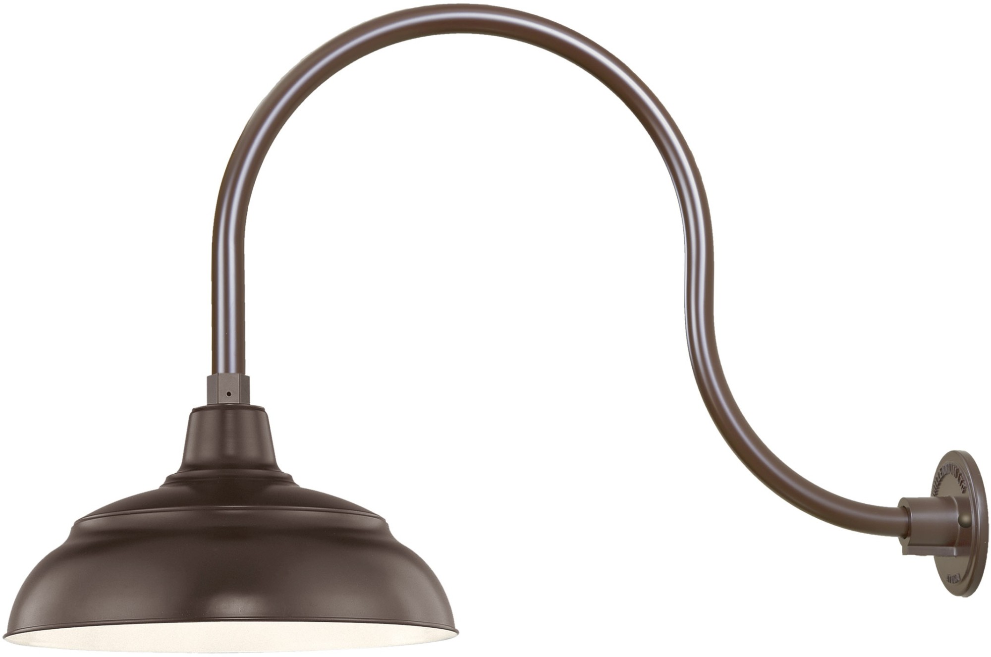 Photos - Floodlight / Street Light Millenium Millennium Lighting RWHS14-RGN24 RLM 1 Light Outdoor Wall Sconce with 14" Warehouse Shade and 24" Gooseneck Stem Architectur 