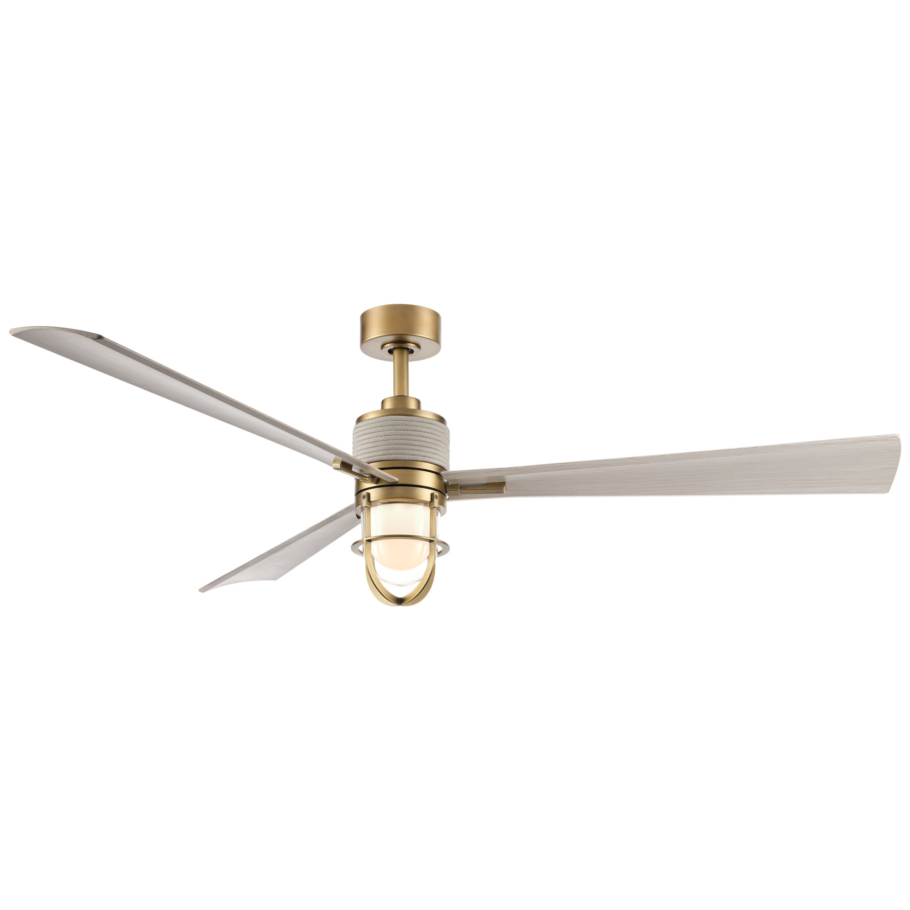 Photos - Fan MinkaAire Nauticus Nauticus 65" 3 Blade Smart Indoor / Outdoor LED Ceiling  with Remote Included Legacy Brass / Warm Coas