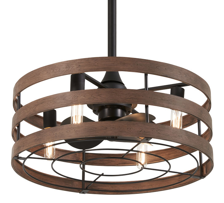 Photos - Fan Wide MinkaAire Audrey Audrey 22-1/2"  14" Sweep 3 Blade 4 Light Indoor Fandelier with Handheld Remote and LED Bulbs Included 