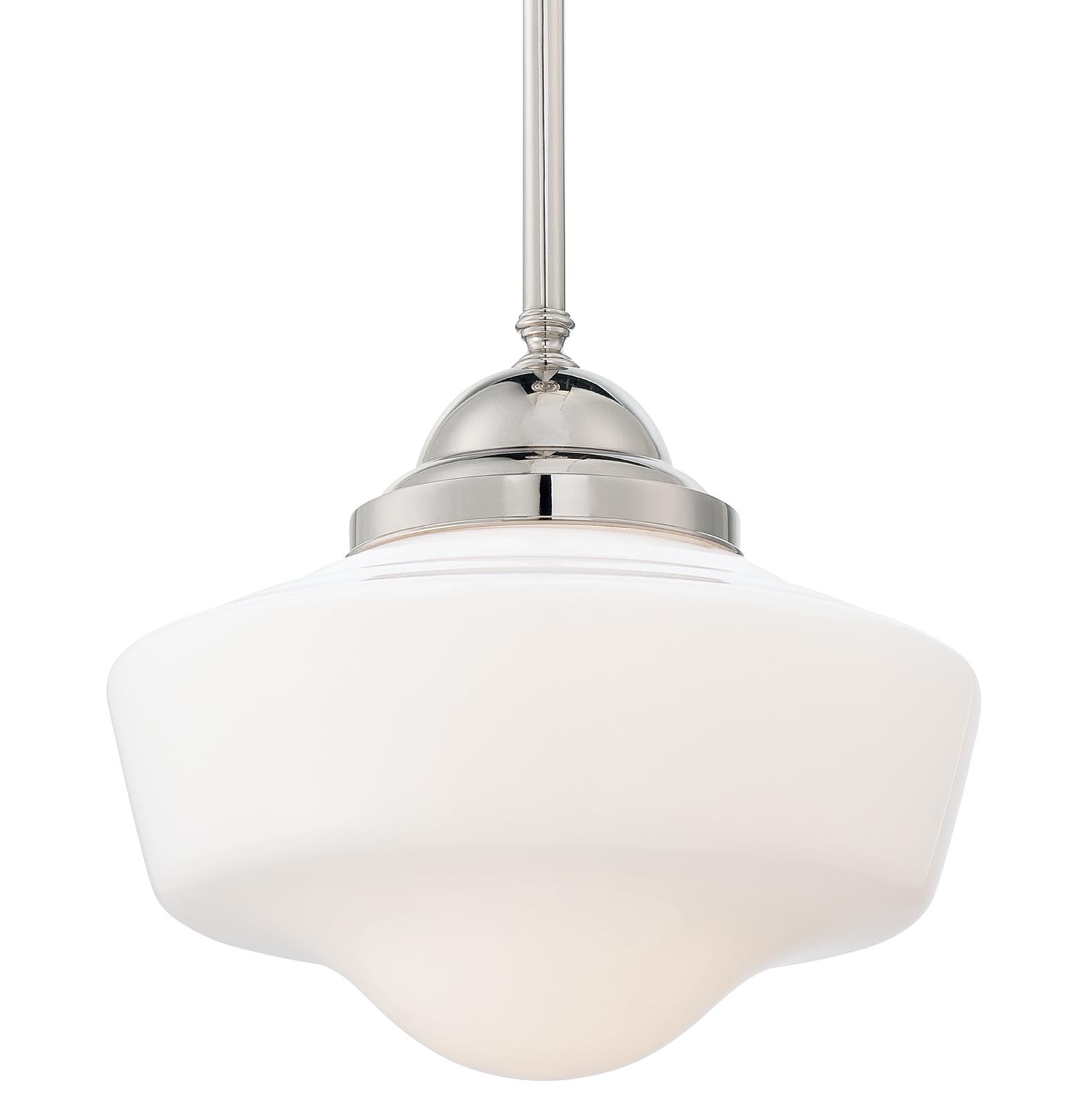 Photos - Chandelier / Lamp Minka Lavery 2256-613 1 Light 12.25" Height Indoor Schoolhouse Pendant in Polished Nickel Polished Nickel Indoor Lighting Pe 