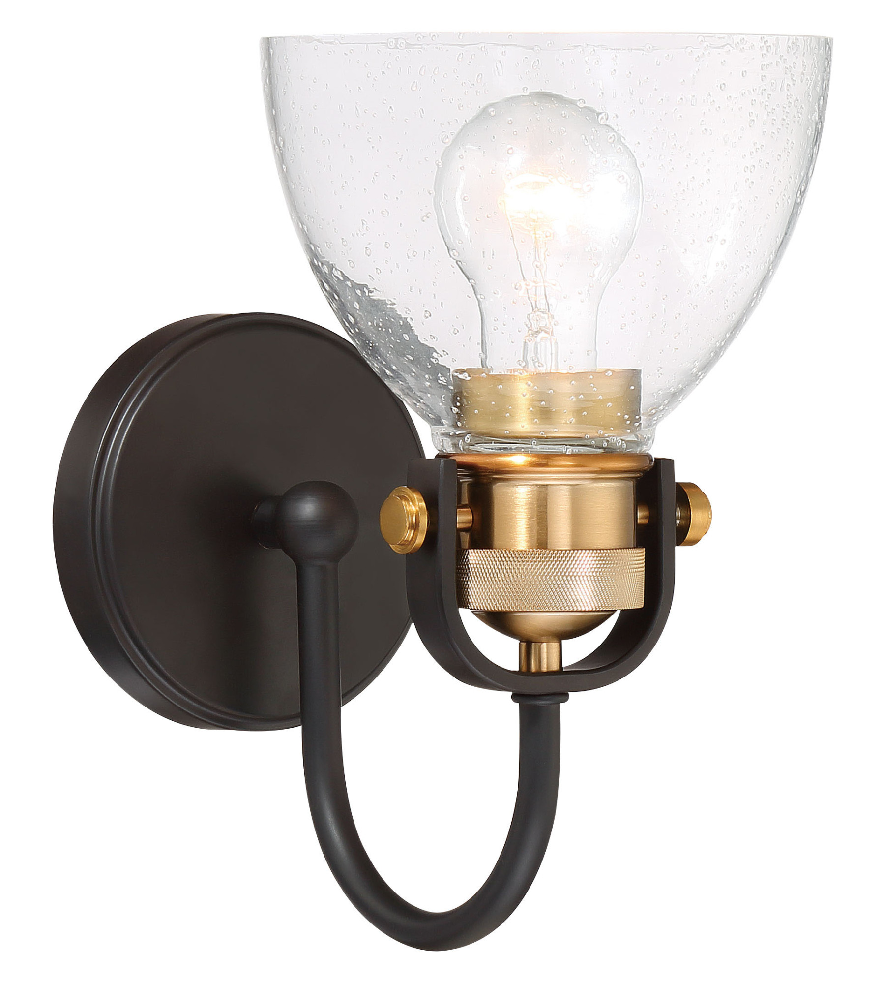 Photos - Chandelier / Lamp Minka Lavery 3361 Monico 11" Tall Bathroom Sconce Painted Bronze with Natural Brushed Brass Indoor Lighting Bathroom Fixture 