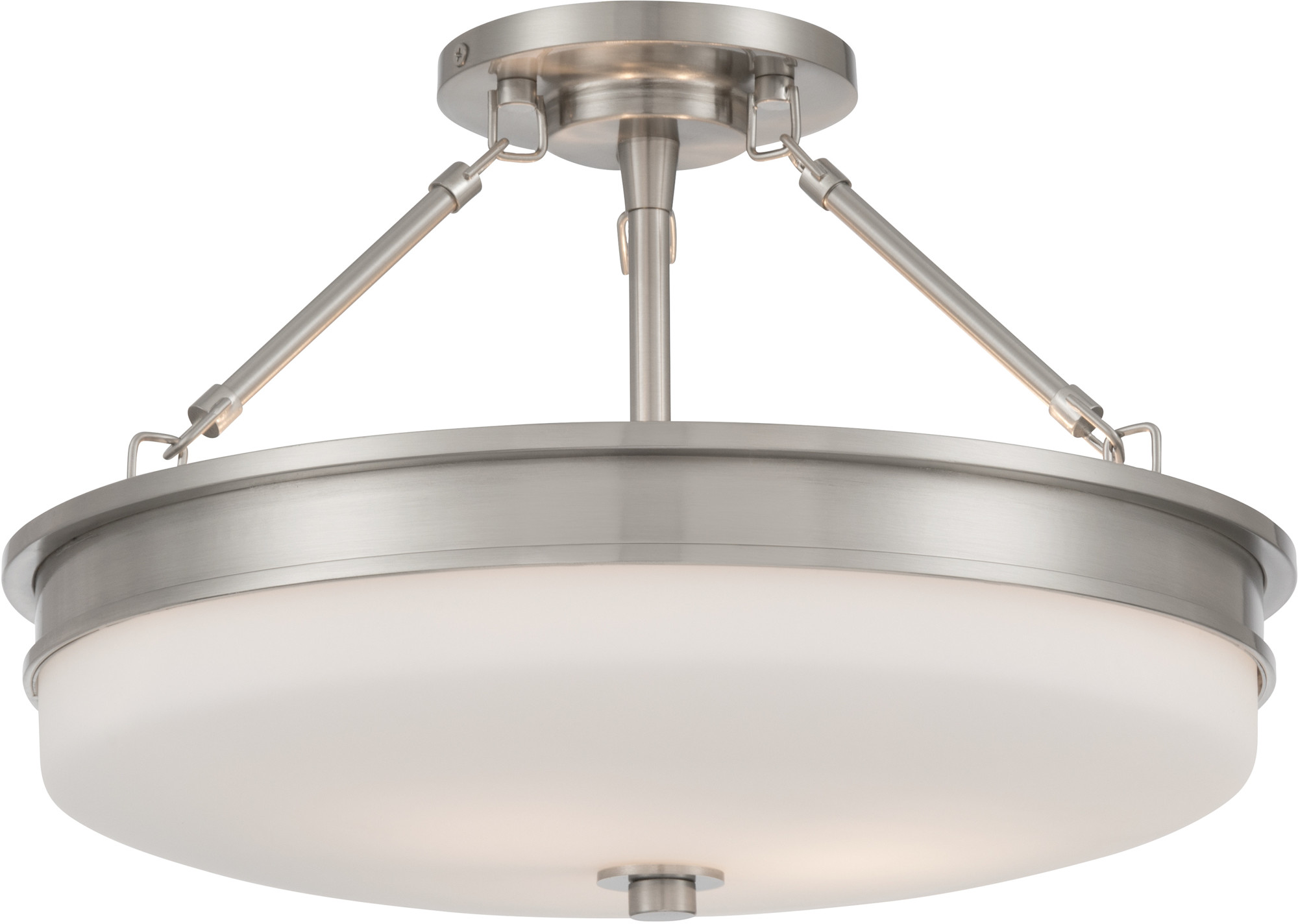 Photos - Chandelier / Lamp Minka Lavery 14086 Halora 3 Light 15" Wide Semi-Flush Bowl Ceiling Fixture with Etched Opal Glass Shade Brushed Nickel Indoo 