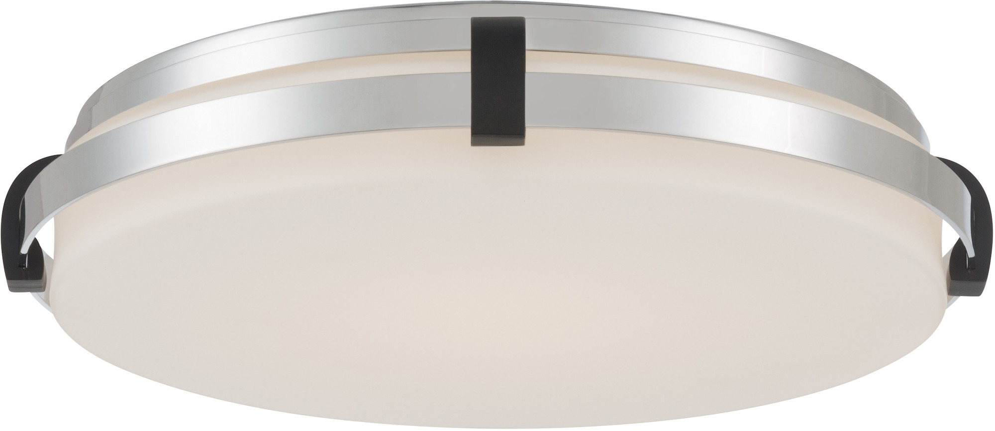 Photos - Chandelier / Lamp Minka Lavery 18635-L Arclume 15" Wide LED Flush Mount Ceiling Fixture Chrome / Dark Matte Black Indoor Lighting Ceiling Fixt