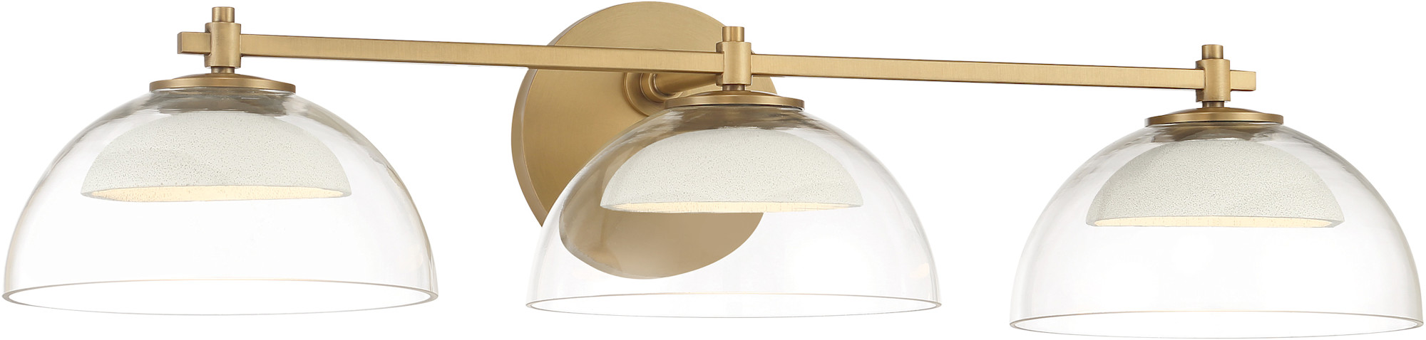 Photos - Chandelier / Lamp Minka Lavery 2033-L Halwynd 3 Light 25" Wide LED Vanity Light with Glass and Cement Shades Legacy Brass Indoor Lighting Bath 