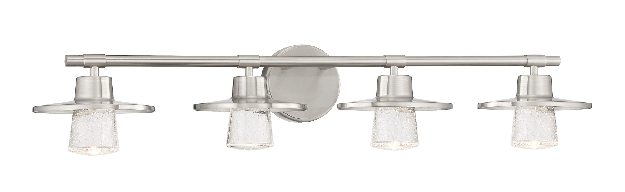 Photos - Chandelier / Lamp Minka Lavery 2424-L Beacon Avenue 4 Light 33" Wide LED Bathroom Vanity Light with Seedy Glass Diffusers Brushed Nickel Indoo 