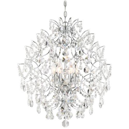Photos - Chandelier / Lamp Minka Lavery 3157 Isabella's Crown 6 Light Single Tier Chandelier with Crystal Accents Chrome Indoor Lighting Chandeliers 31 