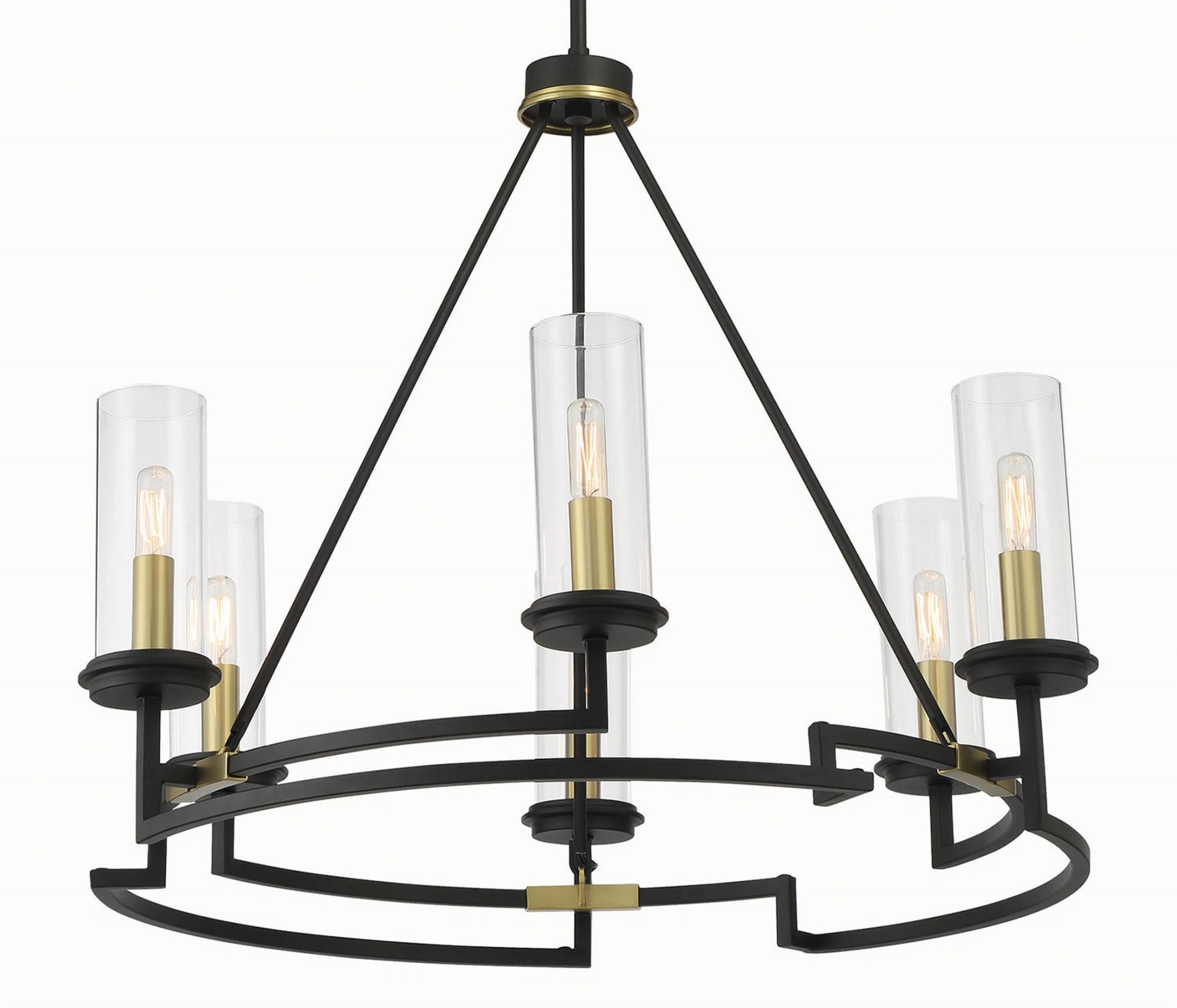 Photos - Chandelier / Lamp Minka Lavery 3206 Hillstone 6 Light 30" Wide Pillar Candle Style Chandelier Sand Coal / Soft Brass Indoor Lighting Chandelie 