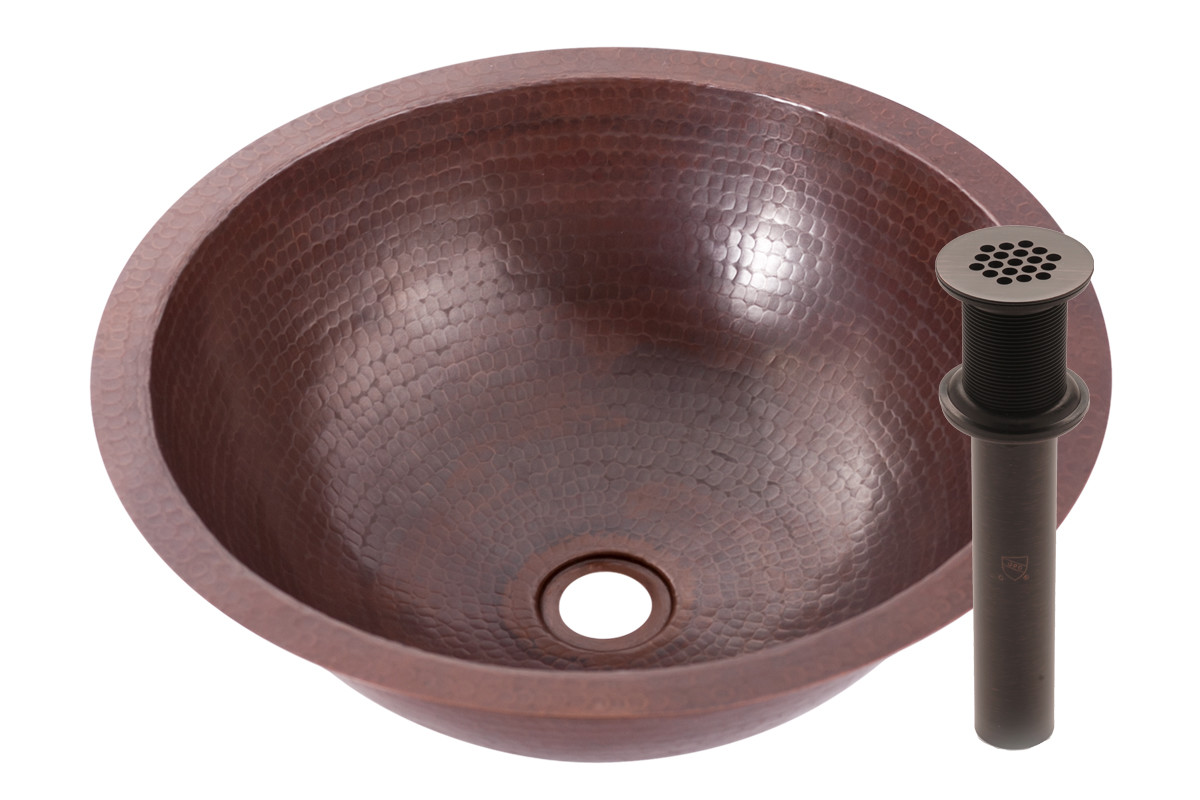 Photos - Bathroom Sink Miseno MNO-NA100 Round 17" Copper Drop-In or Undermount  Hand-Hammered Antique Copper Sinks s Sink 