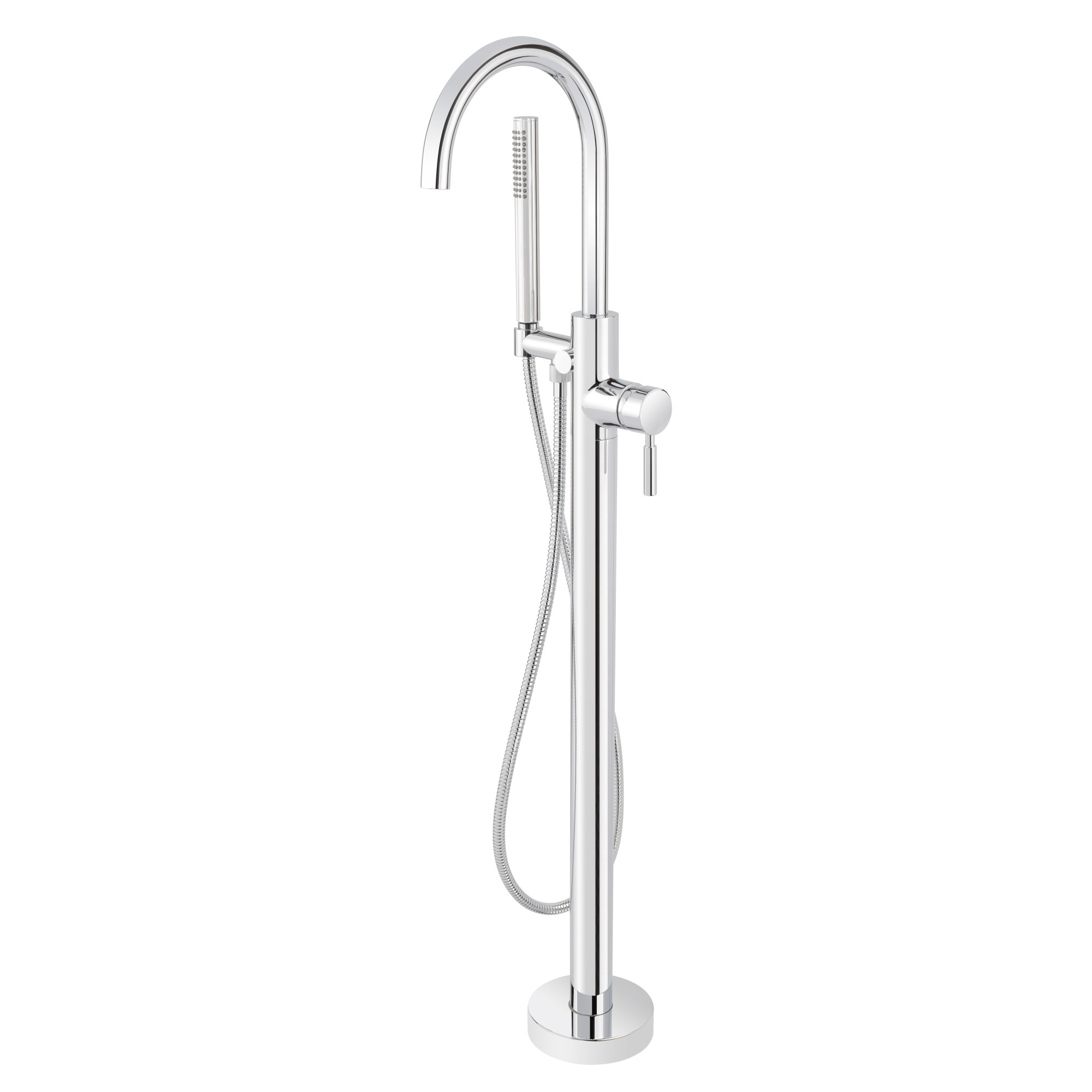 Photos - Tap Miseno MTF15 Mia Floor Mounted Tub Filler - Includes Hand Shower Polished Chrome Faucet Tub Filler Single Handle MNO15TFCP 